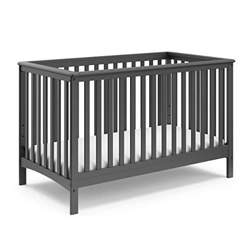 Storkcraft Hillcrest 4-in-1 Convertible Crib (Gray) - Converts to Daybed, Toddler Bed, and Full-Size Bed, Fits Standard Full-Size Crib Mattress, Adjustable Mattress Support Base