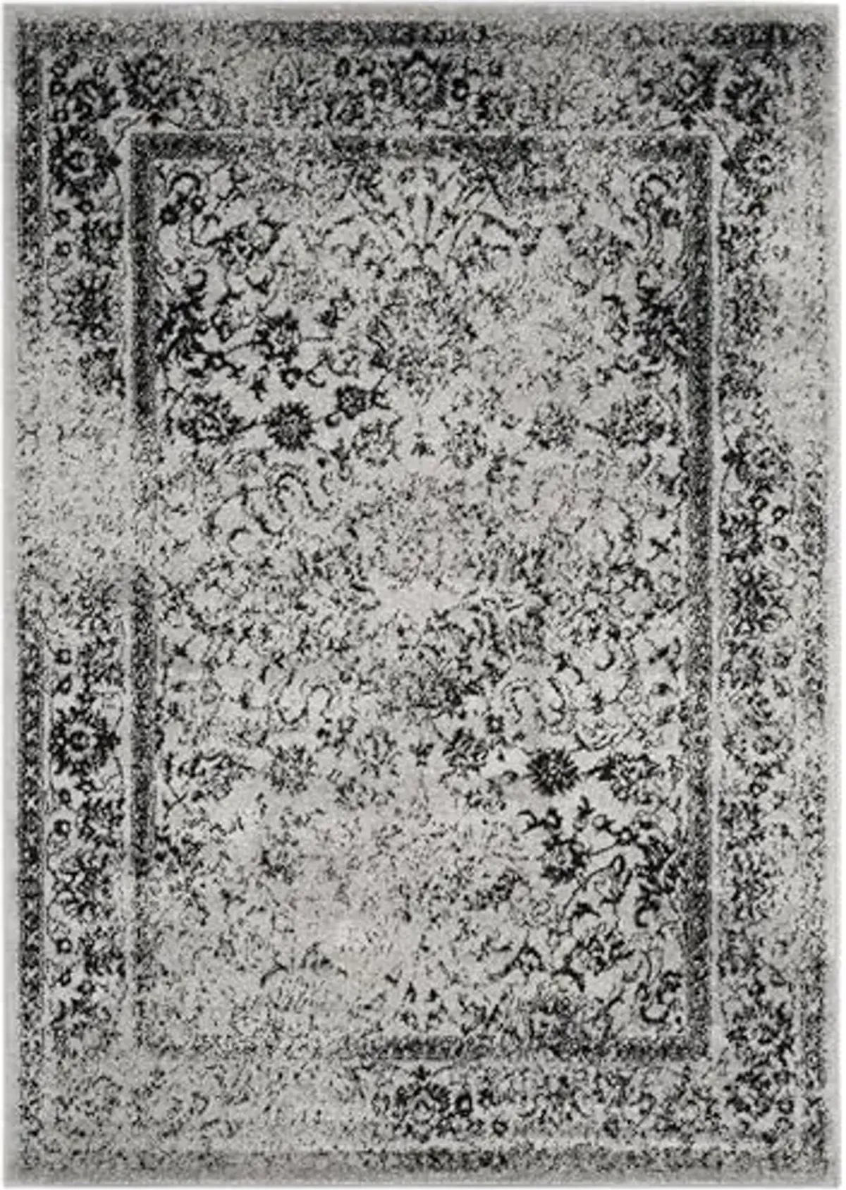 SAFAVIEH Adirondack Collection Area Rug - 6' x 9', Grey & Black, Oriental Distressed Design, Non-Shedding & Easy Care, Ideal for High Traffic Areas in Living Room, Bedroom (ADR109B)