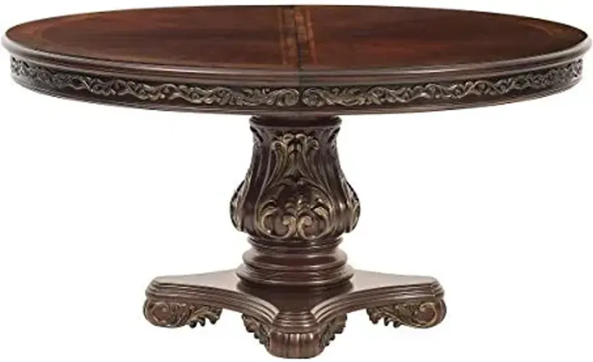 Homelegance Deryn Park Oval Pedestal Dining Table In Cherry