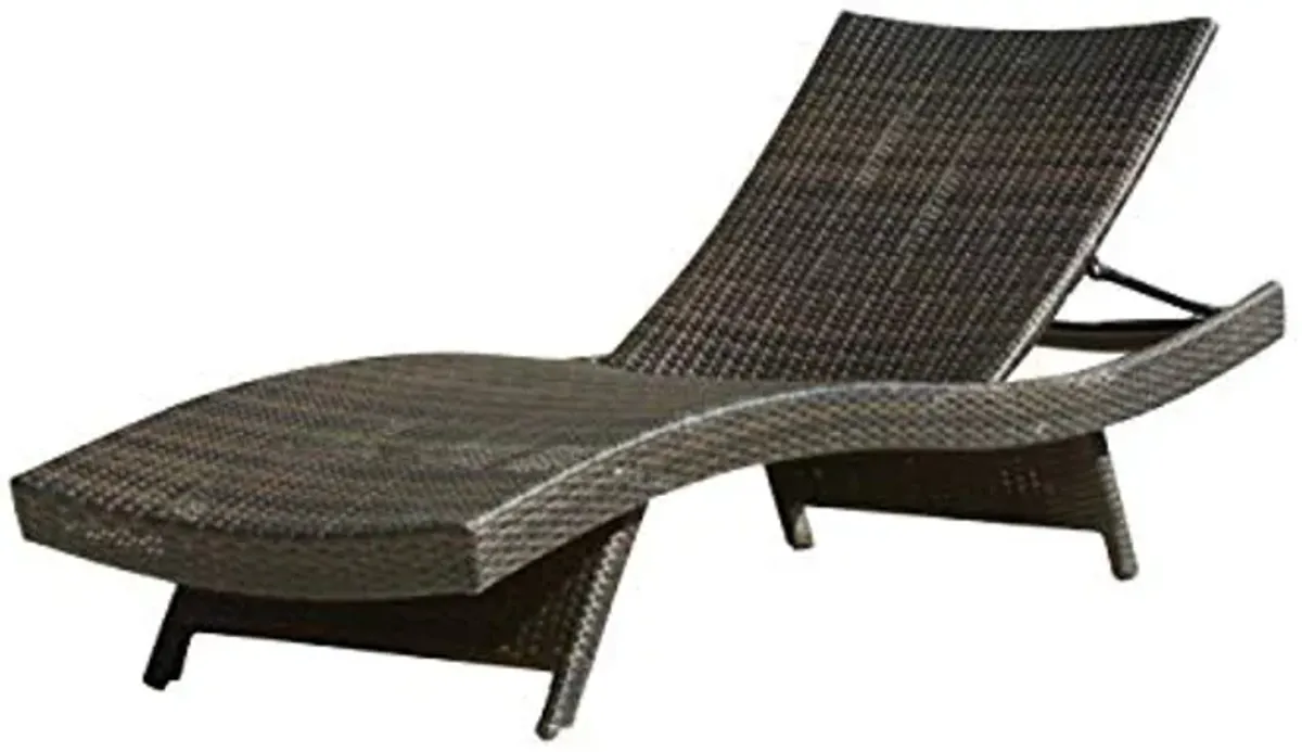 Christopher Knight Home Salem Outdoor Wicker Adjustable Chaise Lounge, Multibrown