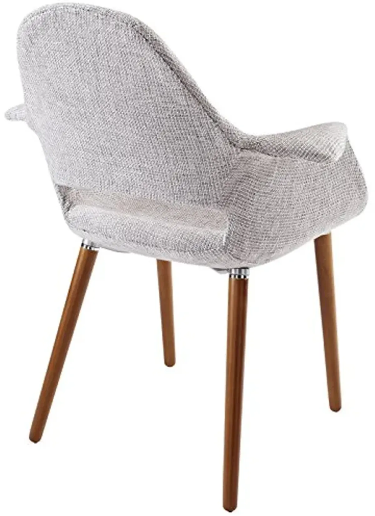 Modway Aegis Mid-Century Modern Upholstered Fabric Four Dining Chairs with Wood Legs in Light Gray