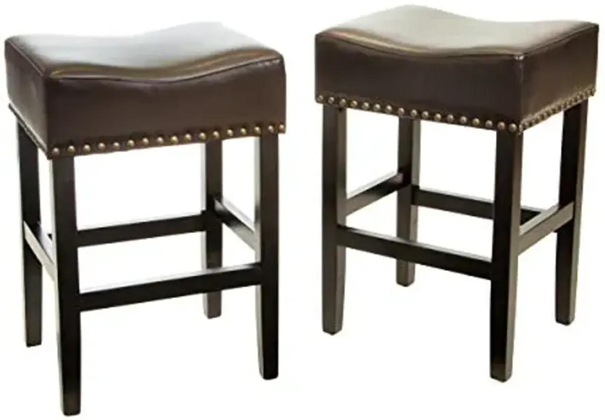 Christopher Knight Home Lisette Backless Counter Stools, 2-Pcs Set, Brown