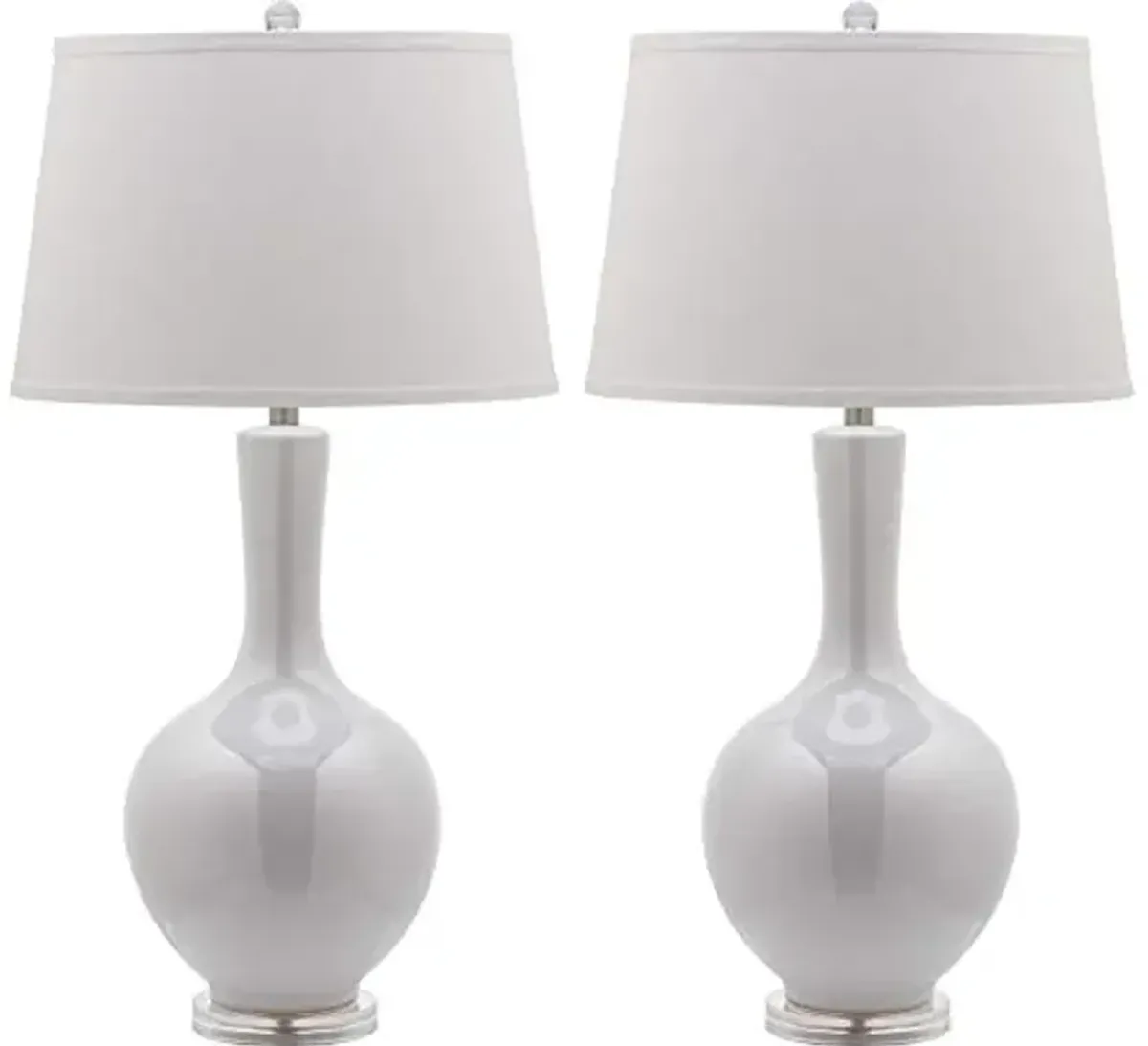Safavieh Lighting Collection Blanche Gourd White Table Lamp, Set of 2