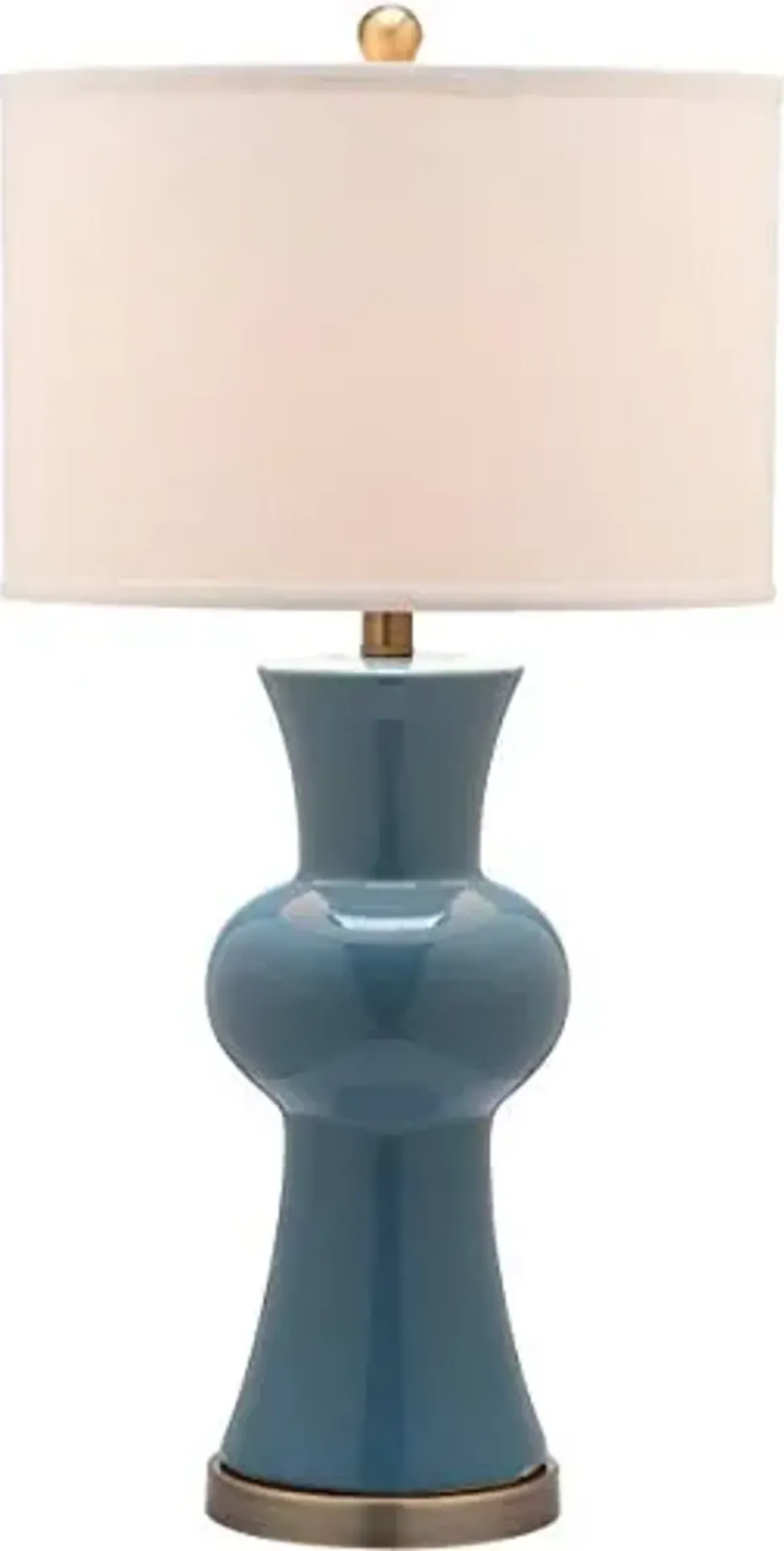 Safavieh Lighting Collection Lola Column Blue and White Table Lamp, Set of 2