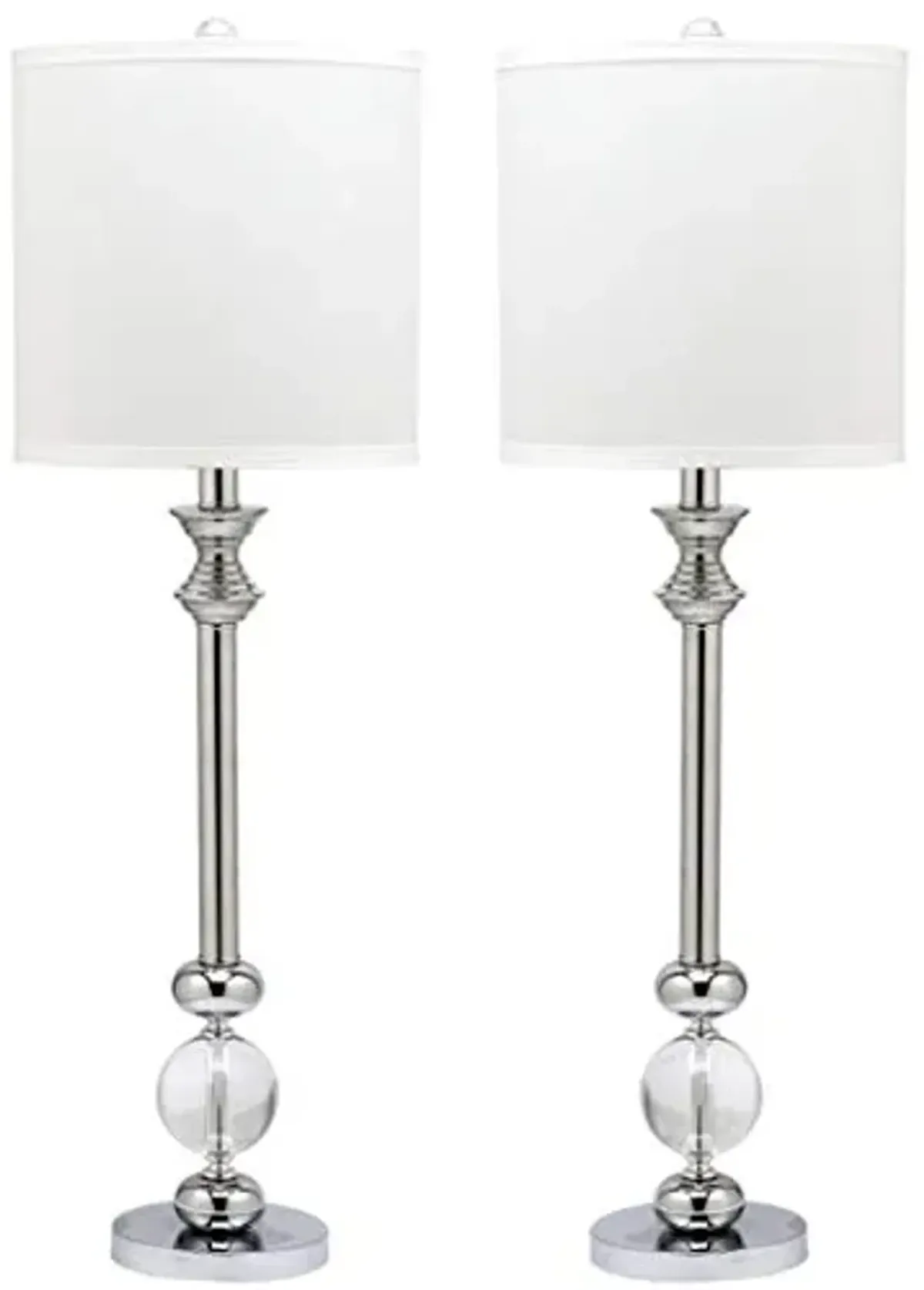SAFAVIEH Lighting Collection Erica Modern Crystal Candlestick 31-inch Bedroom Living Room Home Office Desk Nightstand Table Lamp Set of 2 (LED Bulbs Included)