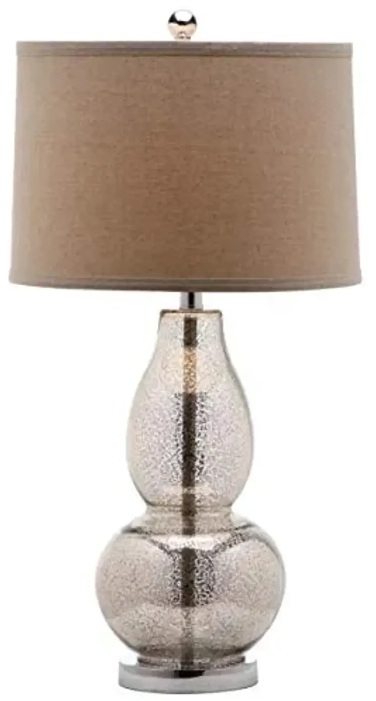 SAFAVIEH Lighting Collection Mercurio Antique Silver/ Wheat Brown Shade 29-inch Bedroom Living Room Home Office Desk Nightstand Table Lamp Set of 2 (LED Bulbs Included)