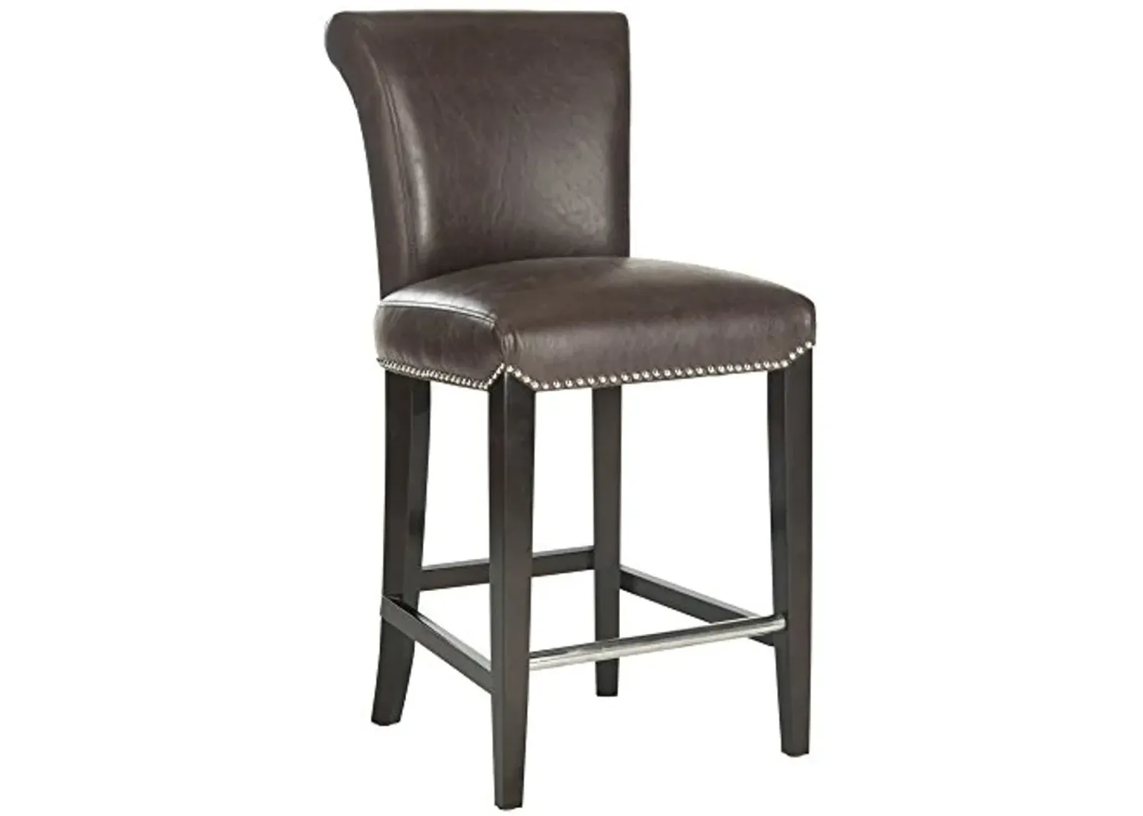 Safavieh Mercer Collection Seth Black Leather 25.9-inch Counter Stool