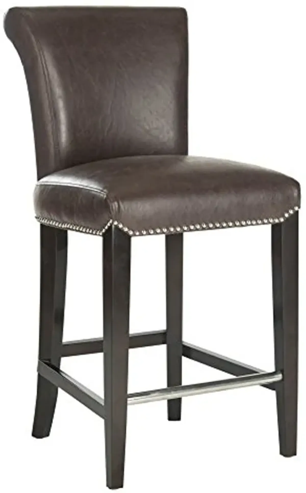 Safavieh Mercer Collection Seth Black Leather 25.9-inch Counter Stool