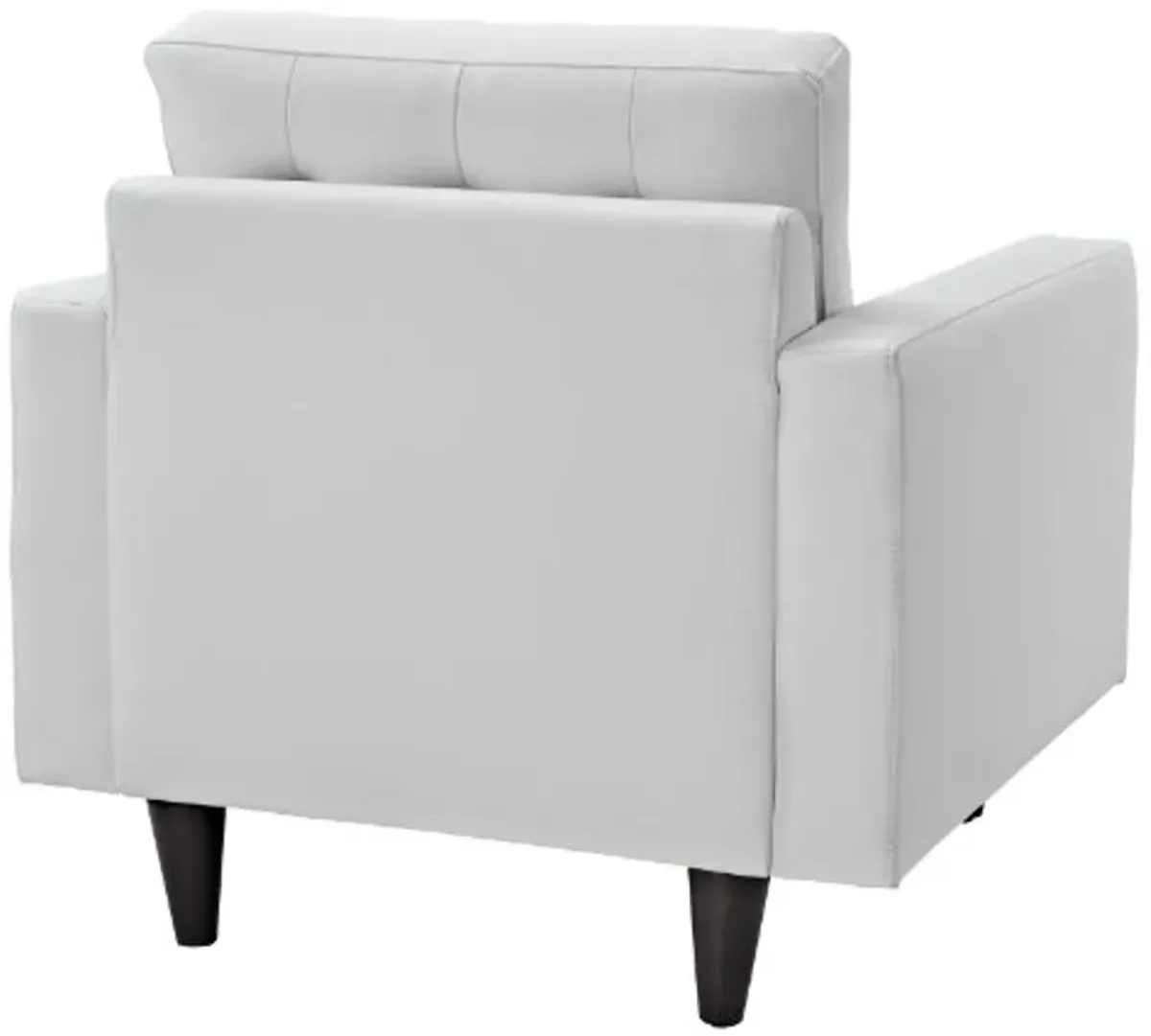 Modway Empress Mid-Century Modern Upholstered Leather Two Armchair Set White