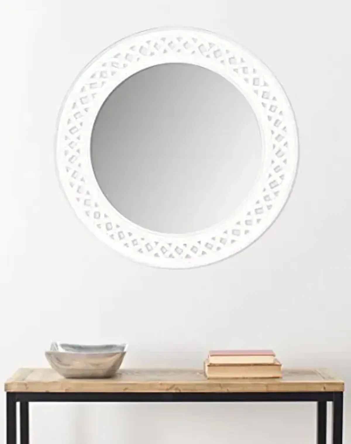 Safavieh Home Collection Braided Chain Mirror, White