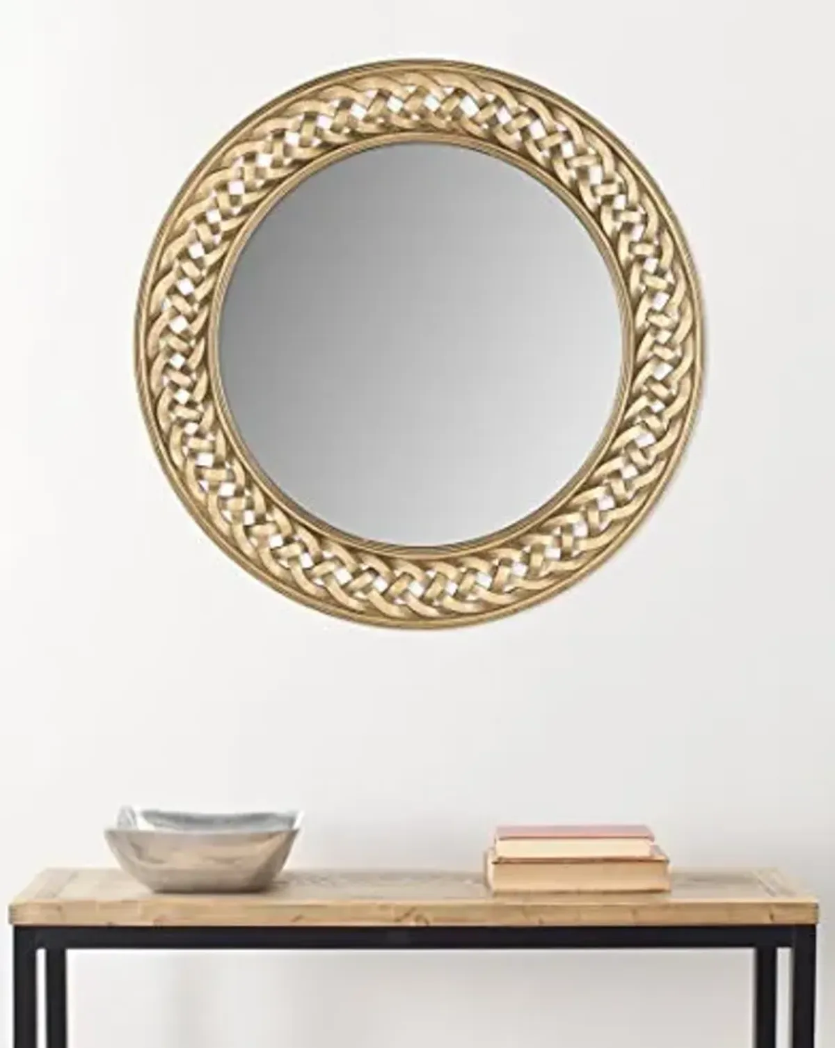 SAFAVIEH Home Collection Braided Chain Mirror, Gold