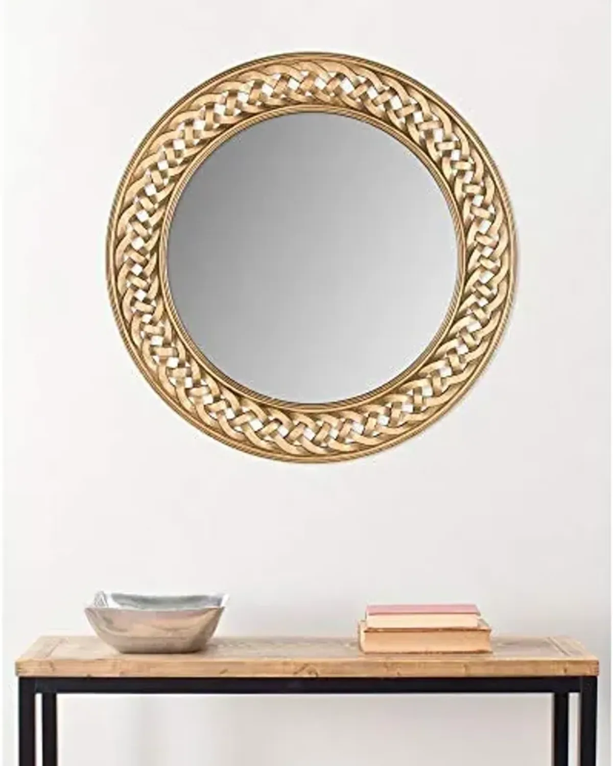 SAFAVIEH Home Collection Braided Chain Mirror, Gold