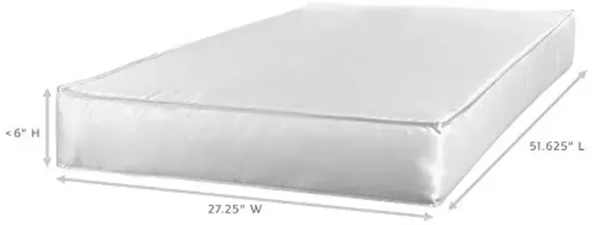 Kolcraft Fresh Start PolyFoam Waterproof Crib Mattress plus Toddler Bed Fit with Lightweight Non Toxic Foam-Core, Hypoallergenic,GREENGUARD Gold Certified, Safety & Quality Tested, Made in USA, 52X28"