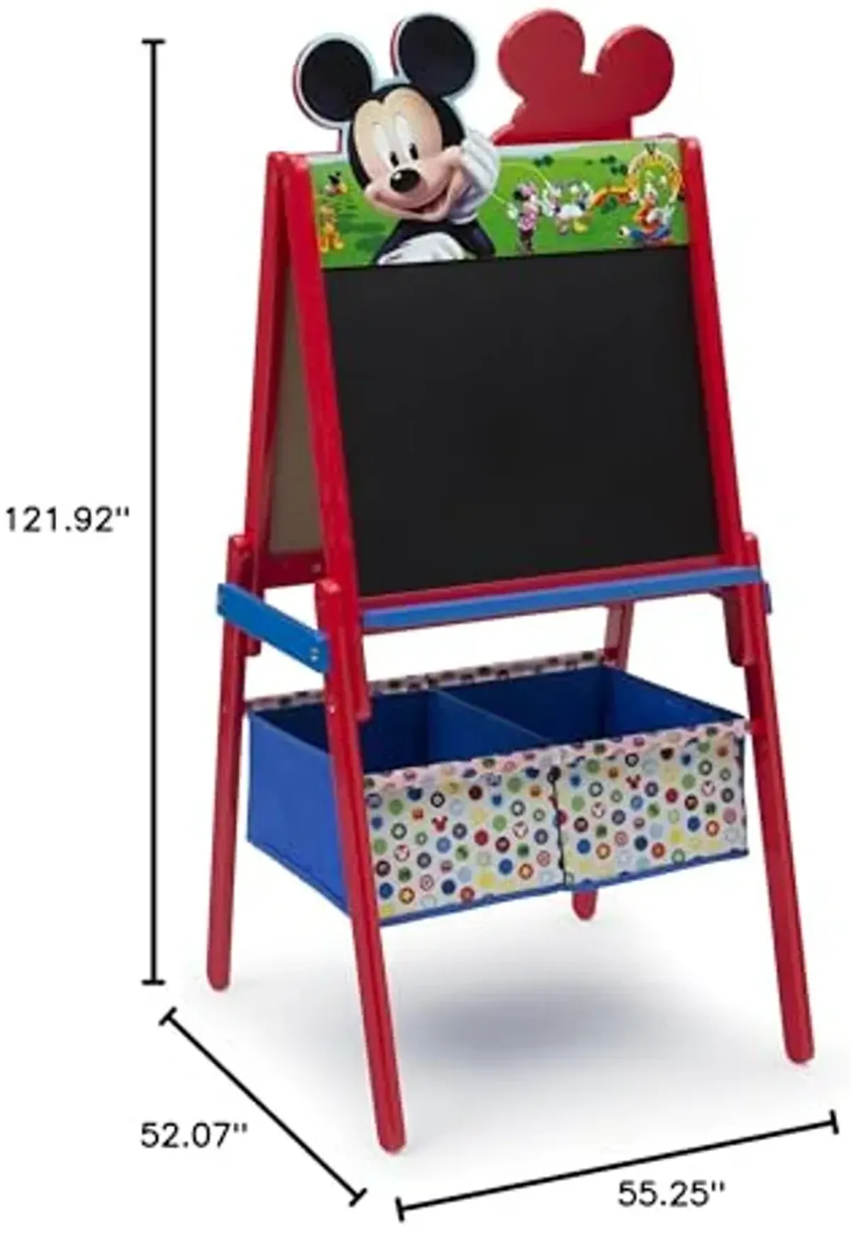 Delta Children Wooden Double-Sided Easel with Storage - Greenguard Gold Certified, Disney Mickey Mouse