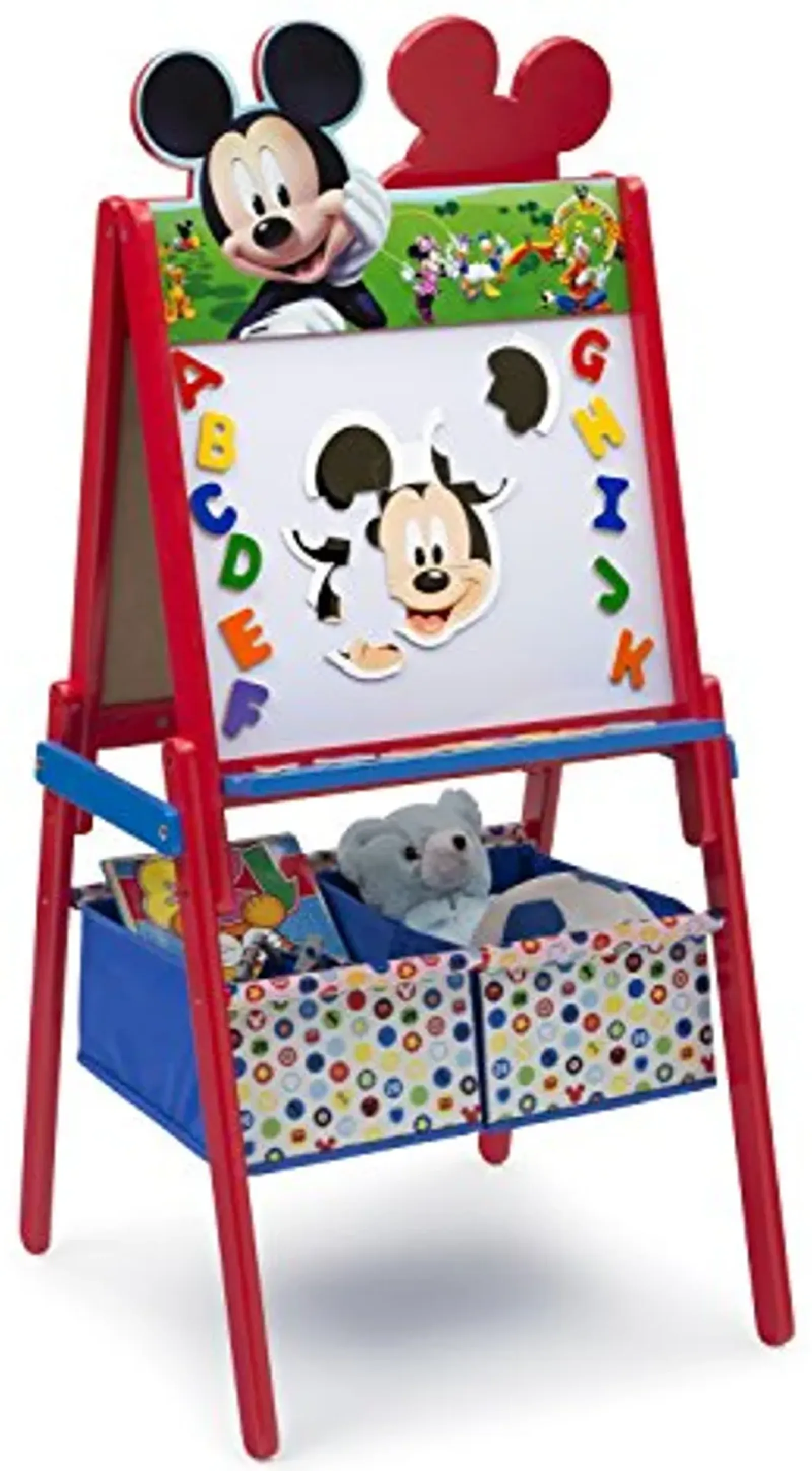 Delta Children Wooden Double-Sided Easel with Storage - Greenguard Gold Certified, Disney Mickey Mouse