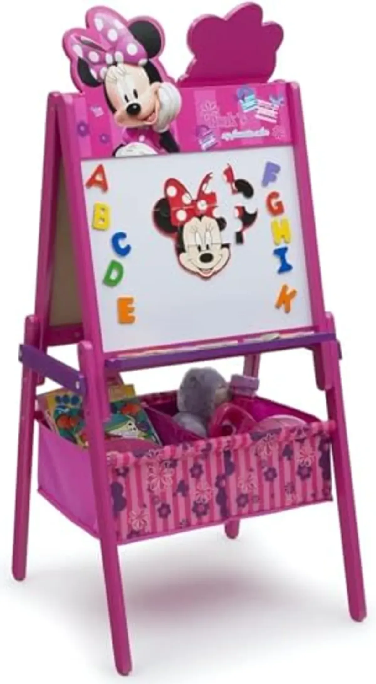 Delta Children Wooden Double-Sided Kids Easel with Storage -Ideal for Arts & Crafts, Homeschooling and More, Disney Minnie Mouse - Greenguard Gold Certified, Drawing