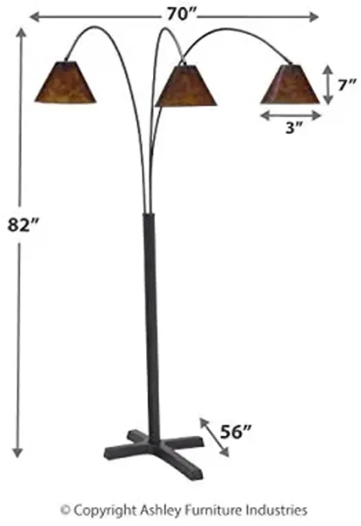 Signature Design by Ashley Sharde 82" Metal Arc Adjustable Floor Lamp with Dimmer Switch, Black