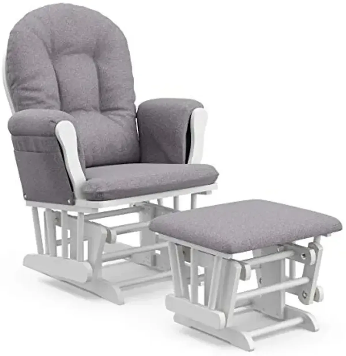 Storkcraft Premium Hoop Glider & Ottoman (Espresso/Gray Swirl) — GREENGUARD Gold Certified Nursery Glider, Solid Wood Craftsmanship, Smooth-Gliding Nursery Chair and Ottoman, Award-Winning