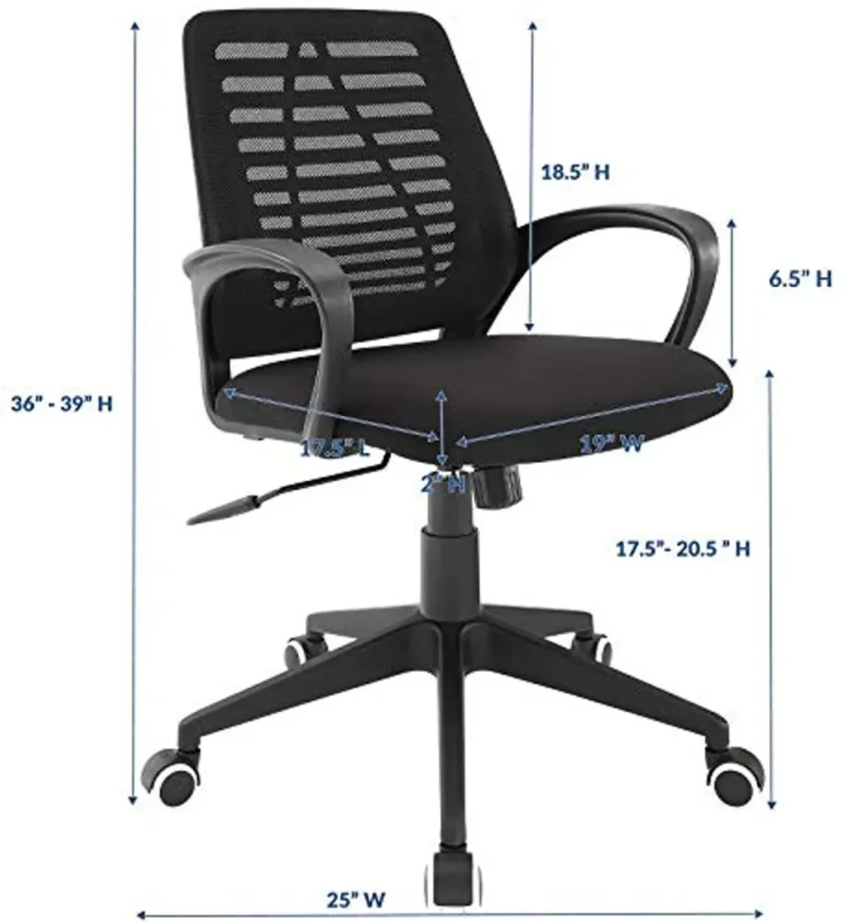 Modway Ardor Mesh Ergonomic Computer Desk Office Chair in Black