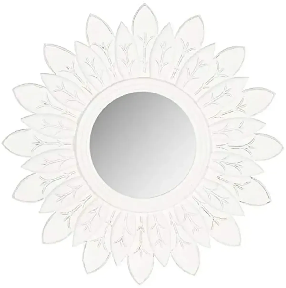 SAFAVIEH Home Collection Sun King Mirror, White, Antique