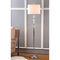 SAFAVIEH Lighting Collection Fairmont Clear Crystal/ Chrome 60-inch Living Room Bedroom Home Office Standing Floor Lamp (LED Bulb Included)