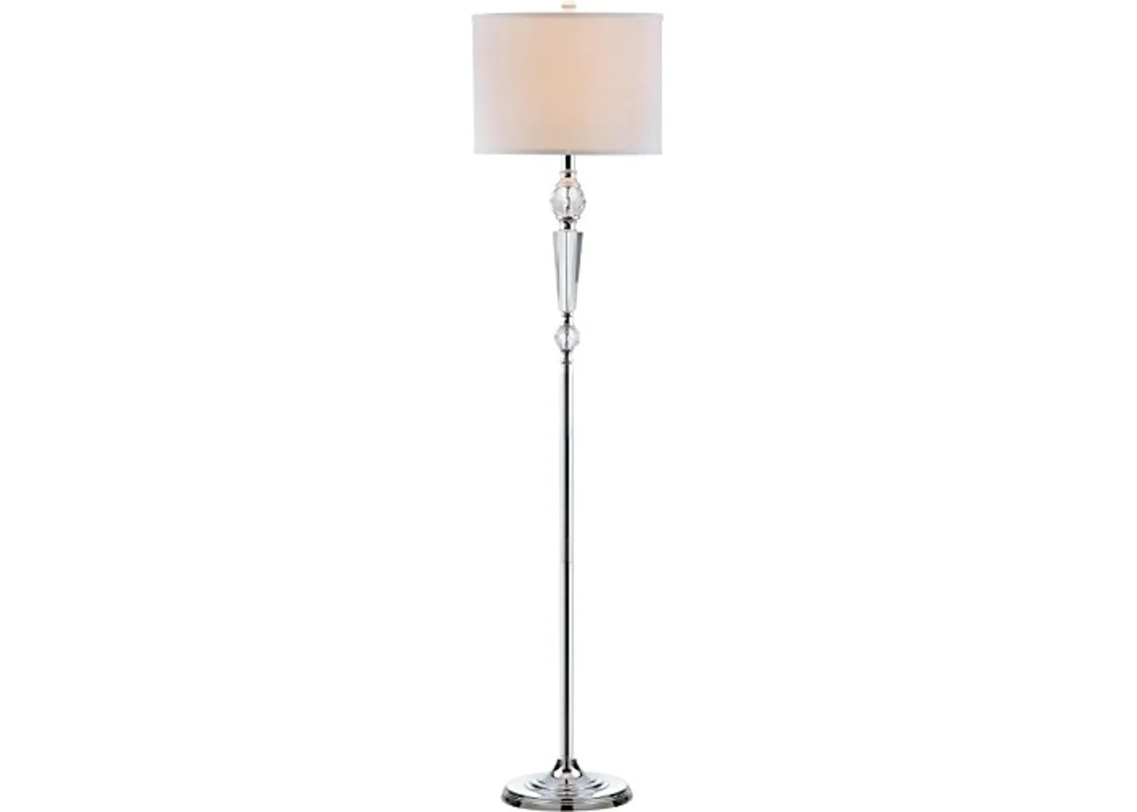 SAFAVIEH Lighting Collection Savannah Clear Crystal/ Chrome 60-inch Living Room Bedroom Home Office Standing Floor Lamp (LED Bulb Included)