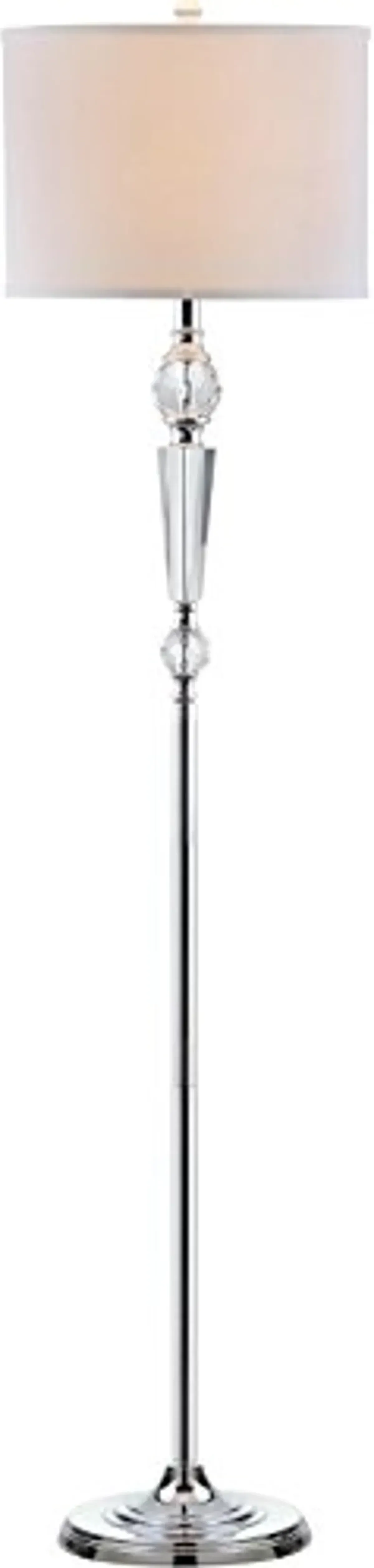 SAFAVIEH Lighting Collection Savannah Clear Crystal/ Chrome 60-inch Living Room Bedroom Home Office Standing Floor Lamp (LED Bulb Included)