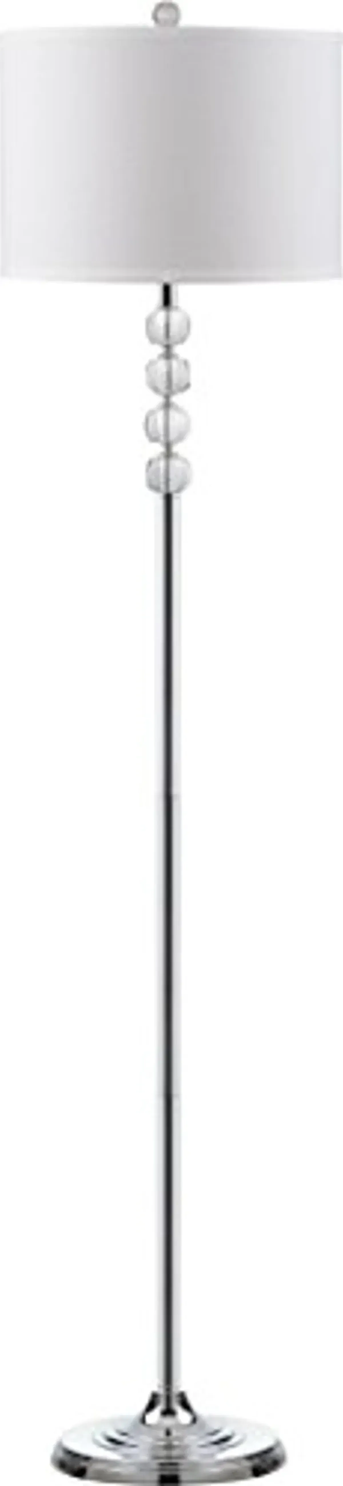 SAFAVIEH Lighting Collection Vendome Clear Crystal/ Chrome 60-inch Living Room Bedroom Home Office Standing Floor Lamp (LED Bulb Included)