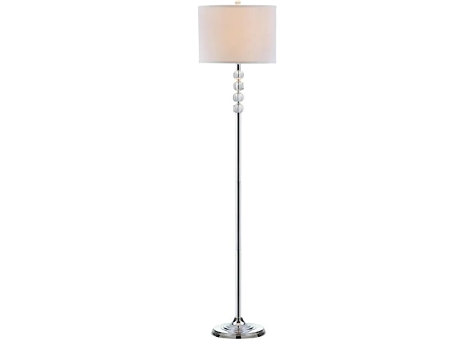 SAFAVIEH Lighting Collection Vendome Clear Crystal/ Chrome 60-inch Living Room Bedroom Home Office Standing Floor Lamp (LED Bulb Included)