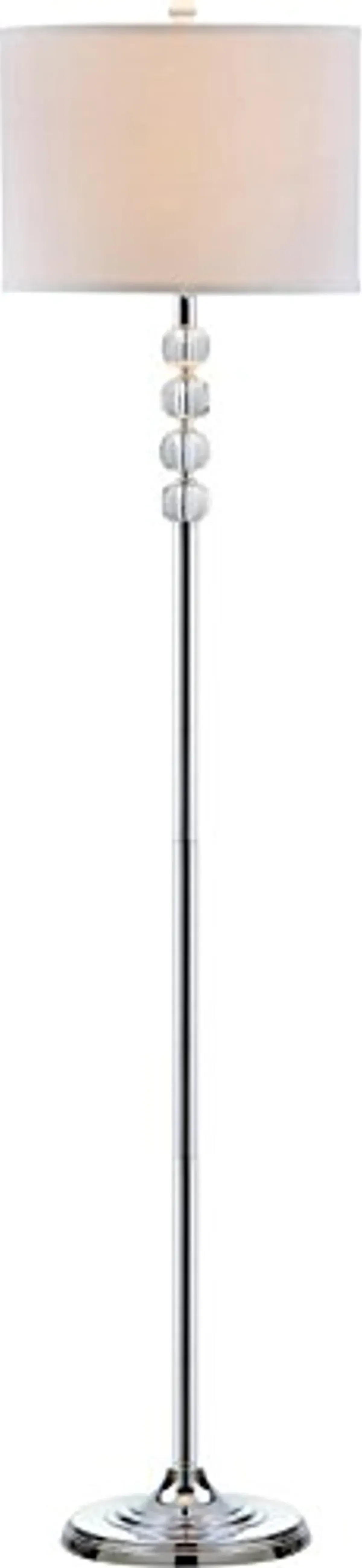 SAFAVIEH Lighting Collection Vendome Clear Crystal/ Chrome 60-inch Living Room Bedroom Home Office Standing Floor Lamp (LED Bulb Included)