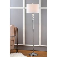 SAFAVIEH Lighting Collection Vendome Clear Crystal/ Chrome 60-inch Living Room Bedroom Home Office Standing Floor Lamp (LED Bulb Included)