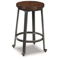 Signature Design by Ashley Challiman 23.5" Counter Height Bar Stool, 2 Count, Rustic Brown