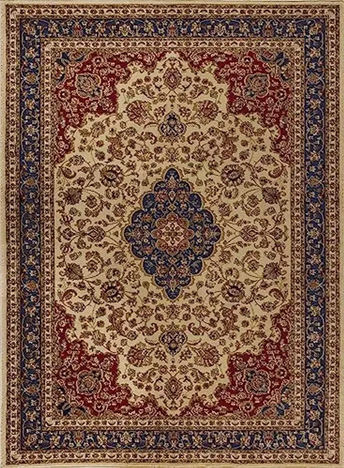 Kirsten Traditional Oriental Ivory Rectangle Area Rug, 8' x 10'