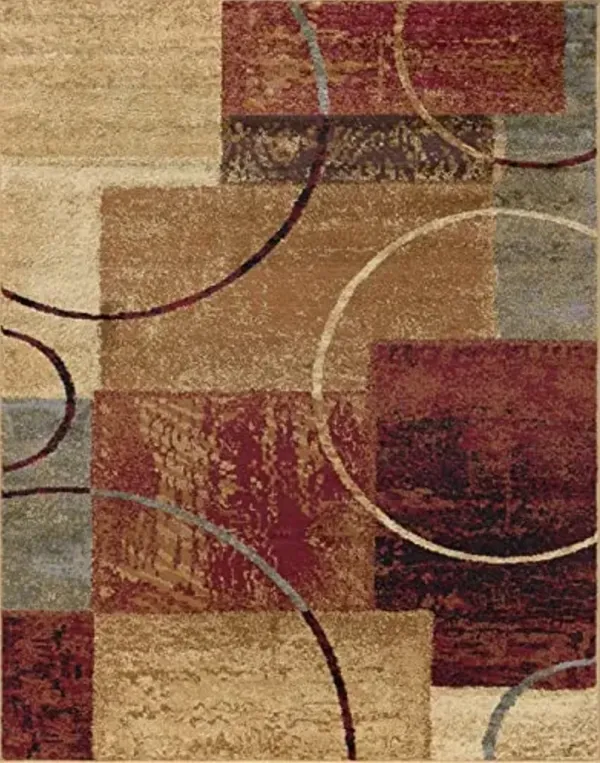 Tacoma Contemporary Abstract Multi-Color Rectangle Area Rug, 7.6' x 10'