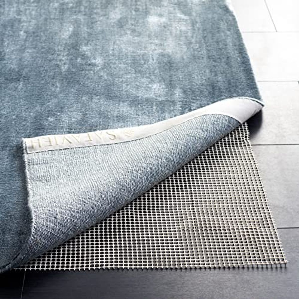 SAFAVIEH Non Slip Anti Skid Grippy Stay in place Rug Pad Under Carpet, Stable on all Hard Floors (8' Square)