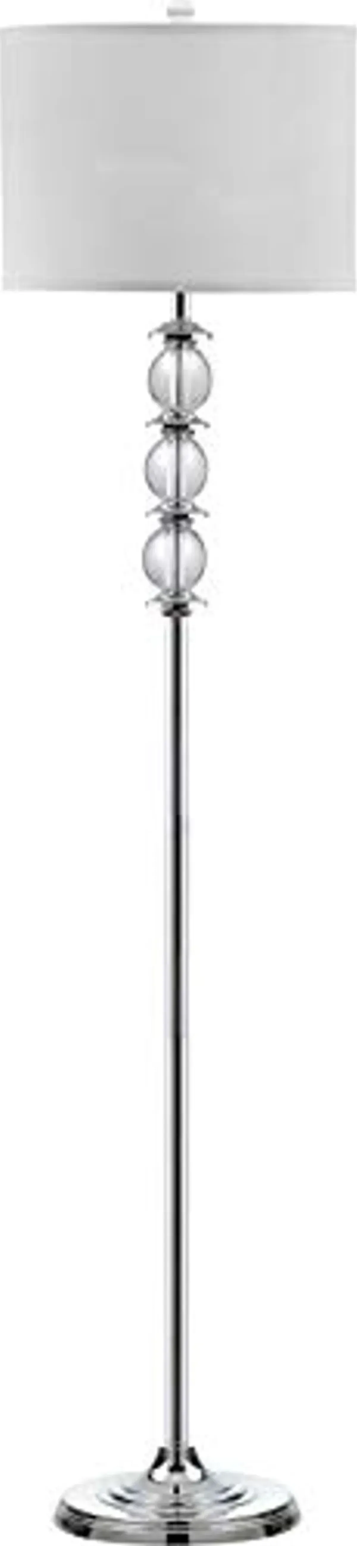 SAFAVIEH Lighting Collection Riga Clear Crystal/ Chrome 60-inch Living Room Bedroom Home Office Standing Floor Lamp (LED Bulb Included)