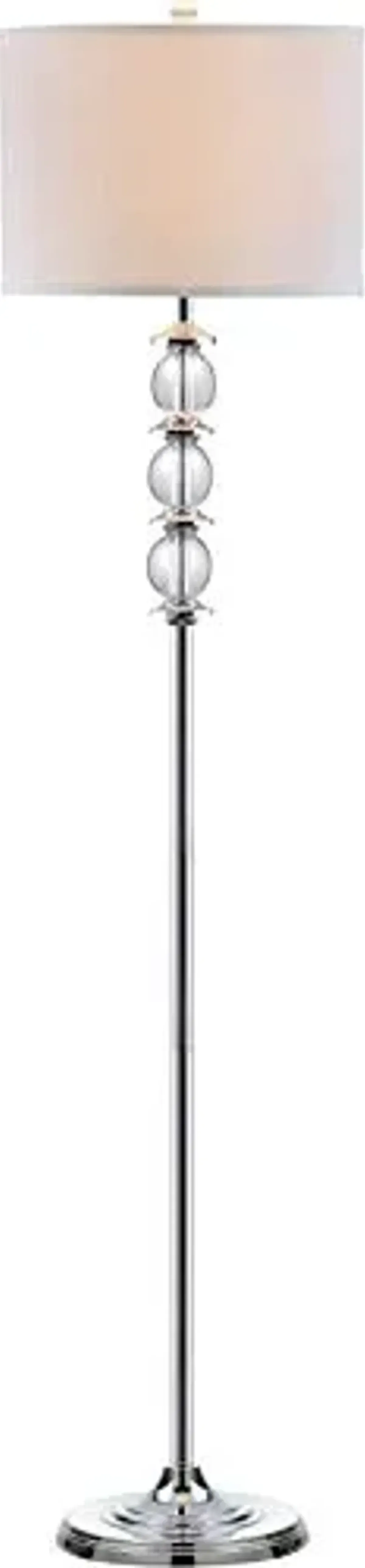 SAFAVIEH Lighting Collection Riga Clear Crystal/ Chrome 60-inch Living Room Bedroom Home Office Standing Floor Lamp (LED Bulb Included)