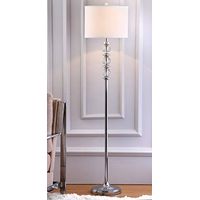 SAFAVIEH Lighting Collection Riga Clear Crystal/ Chrome 60-inch Living Room Bedroom Home Office Standing Floor Lamp (LED Bulb Included)