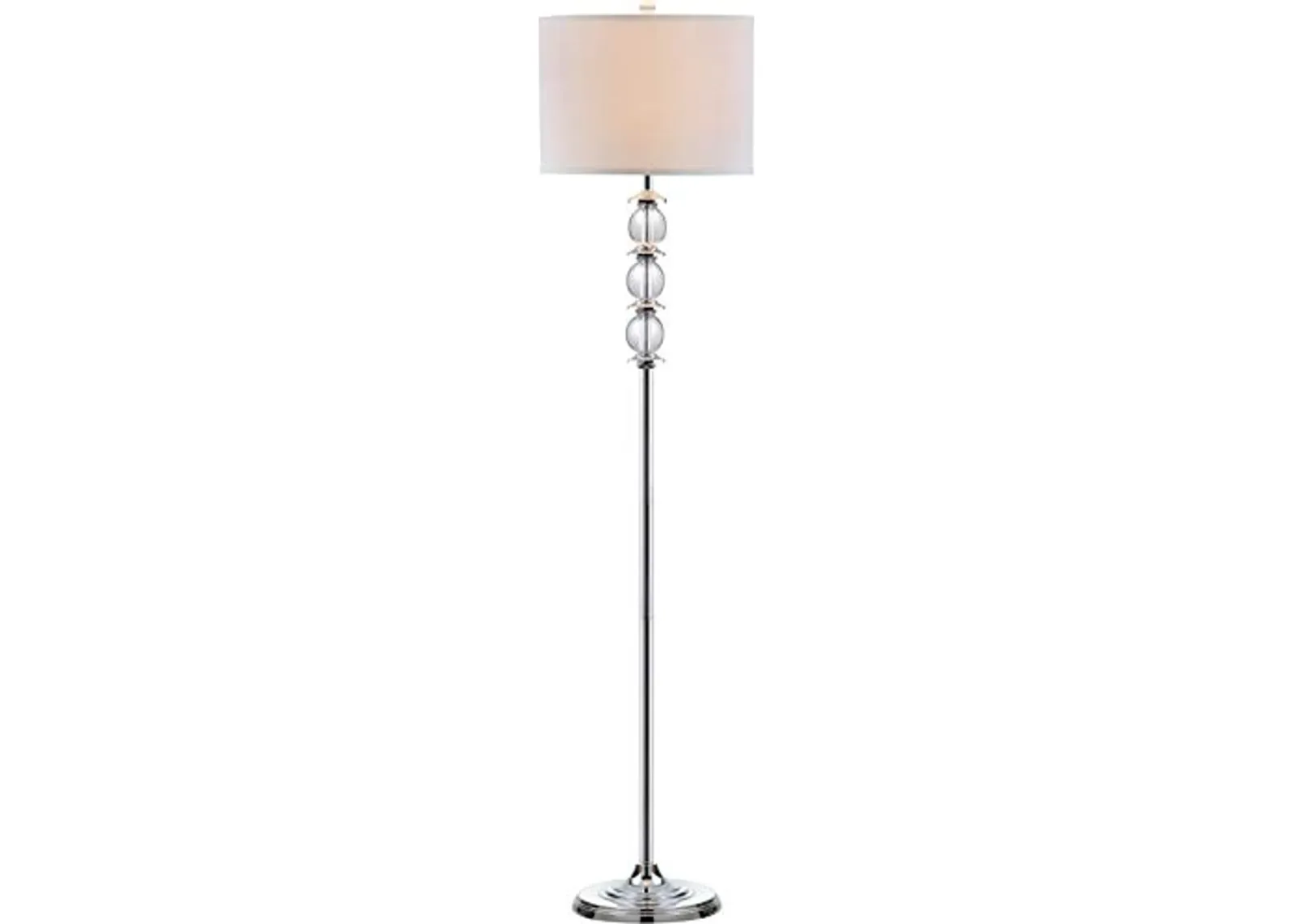 SAFAVIEH Lighting Collection Riga Clear Crystal/ Chrome 60-inch Living Room Bedroom Home Office Standing Floor Lamp (LED Bulb Included)