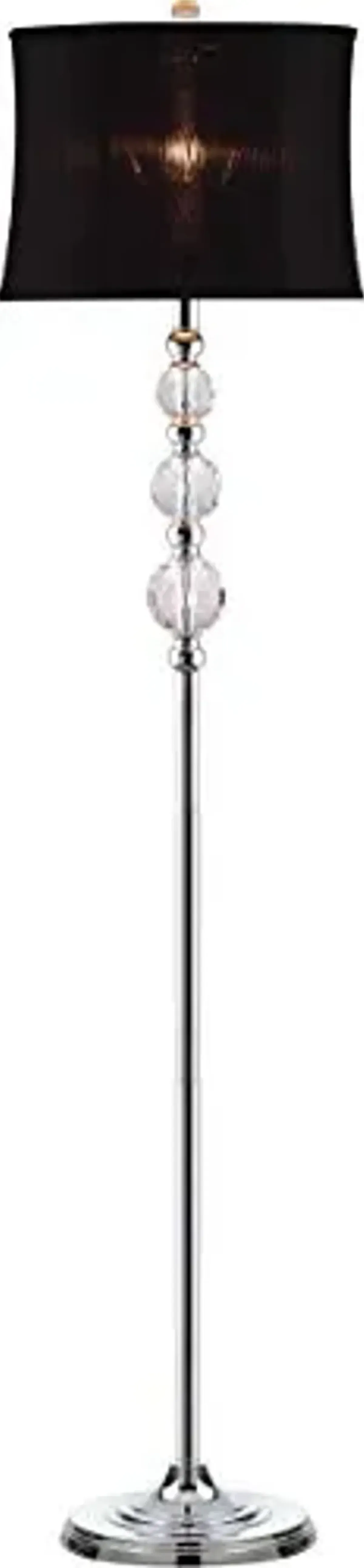 SAFAVIEH Lighting Collection Venezia Clear Crystal/ Black Shade 61-inch Living Room Bedroom Home Office Standing Floor Lamp (LED Bulb Included)