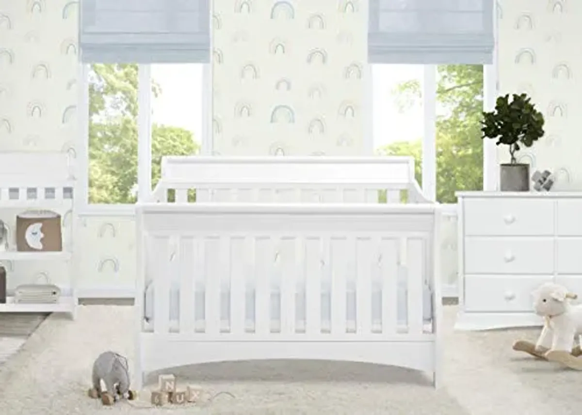 Delta Children Bentley S Series 4-in-1 Convertible Baby Crib, White