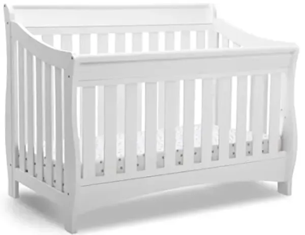 Delta Children Bentley S Series 4-in-1 Convertible Baby Crib, White