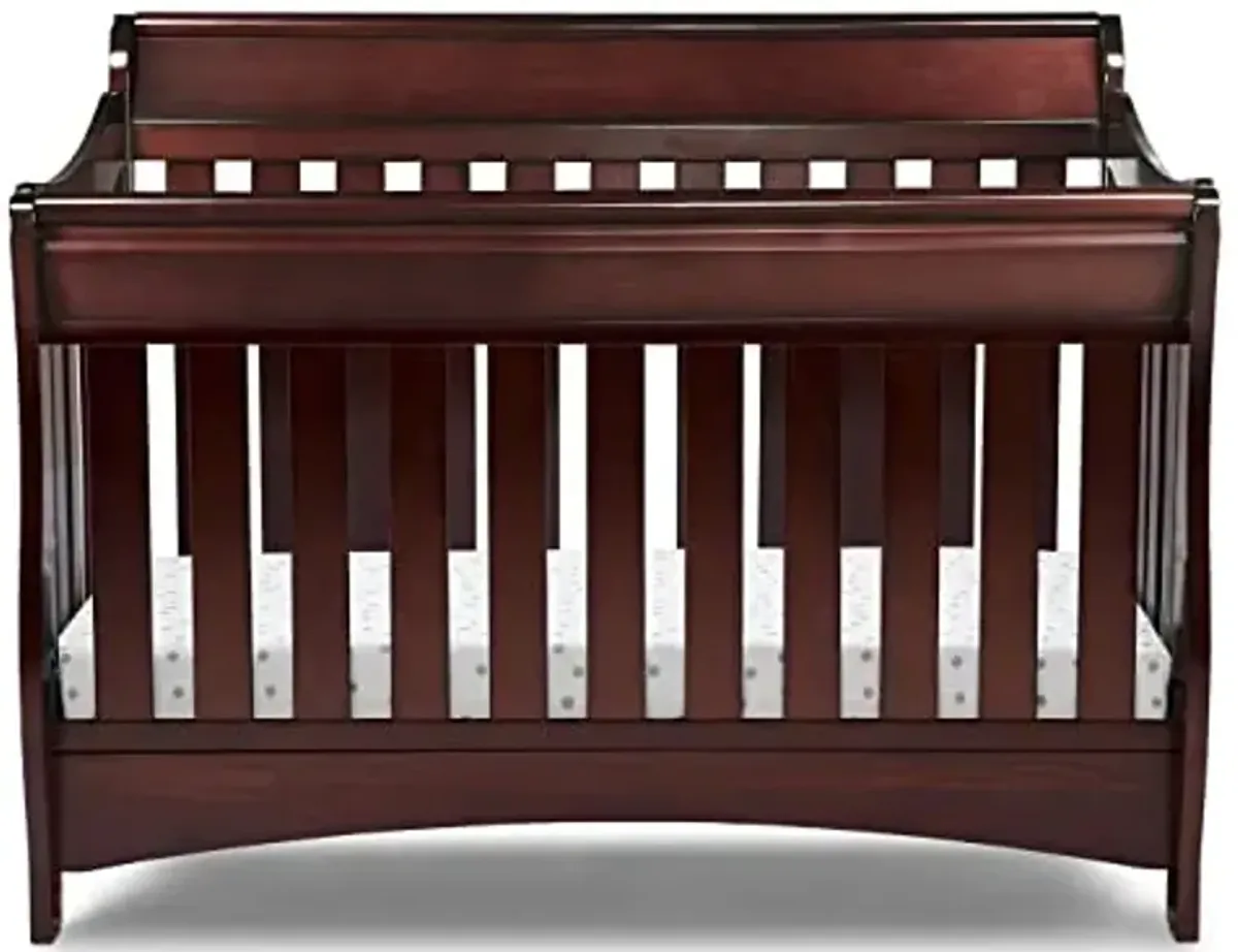 Delta Children Bentley S Series 4-in-1 Convertible Baby Crib, Black Cherry Espresso