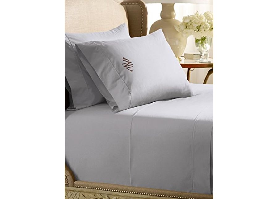 Ralph Lauren Home 464 Percale Pale Flannel Gray KING Flat Sheet