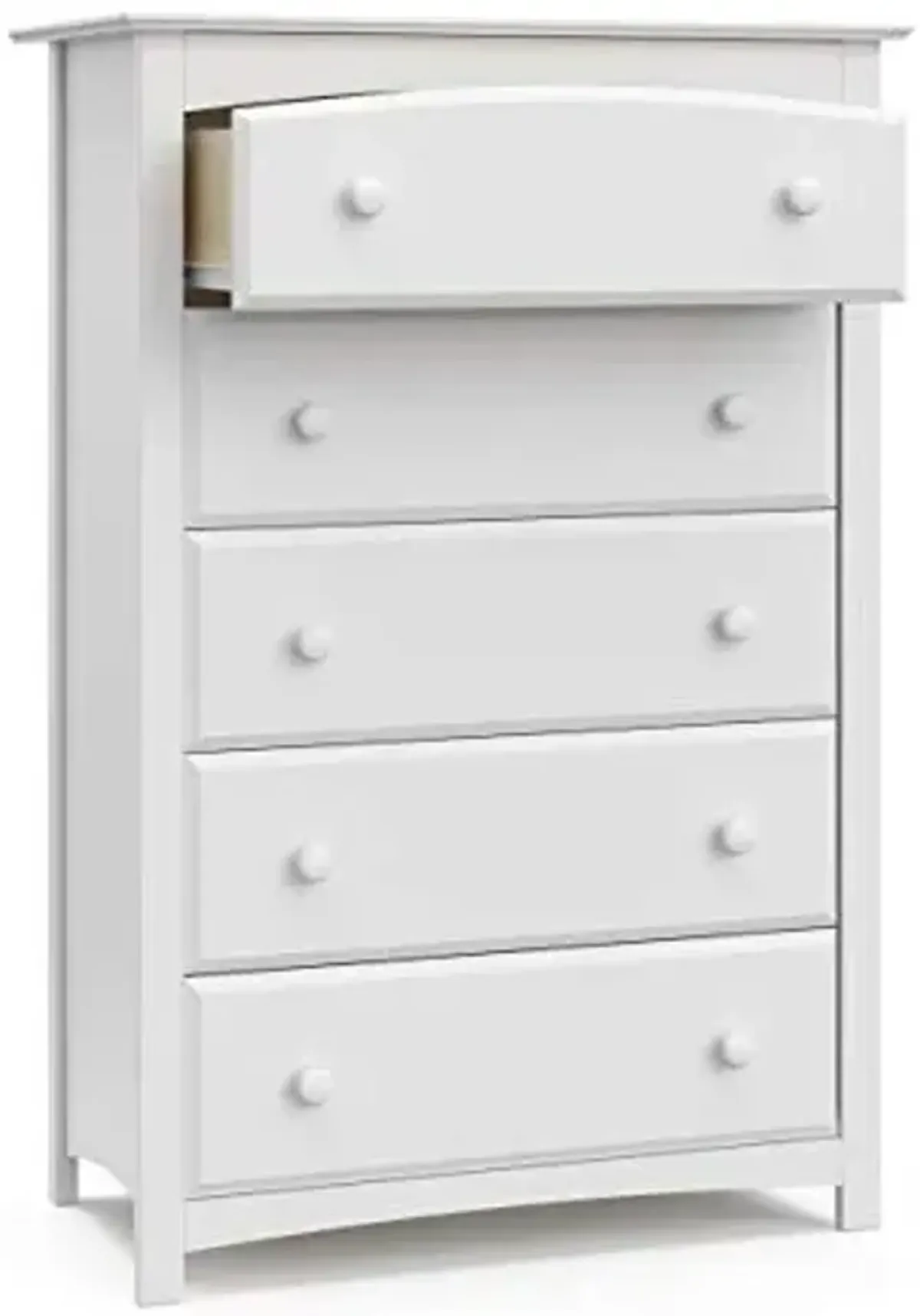 Storkcraft Kenton 5 Drawer Dresser (White) for Kids Bedroom, Nursery Dresser Organizer, Chest of Drawers with 5 Drawers, Universal Design for Children’s Bedroom