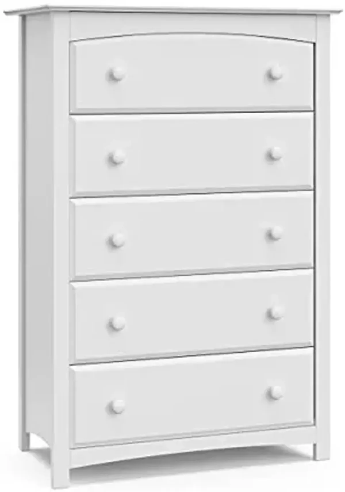 Storkcraft Kenton 5 Drawer Dresser (White) for Kids Bedroom, Nursery Dresser Organizer, Chest of Drawers with 5 Drawers, Universal Design for Children’s Bedroom