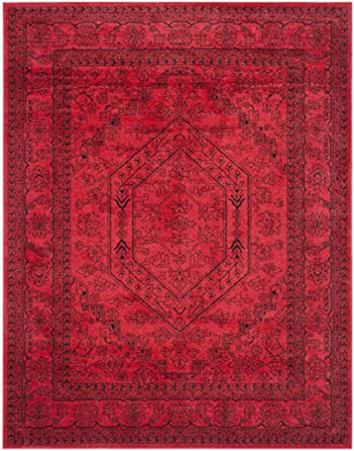 SAFAVIEH Adirondack Collection Area Rug - 6' x 9', Red & Black, Oriental Medallion Design, Non-Shedding & Easy Care, Ideal for High Traffic Areas in Living Room, Bedroom (ADR108F)