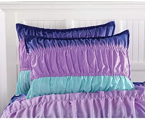 Heritage Kids Ruched 2 Piece Decorative Soft Comforter Set, Twin,