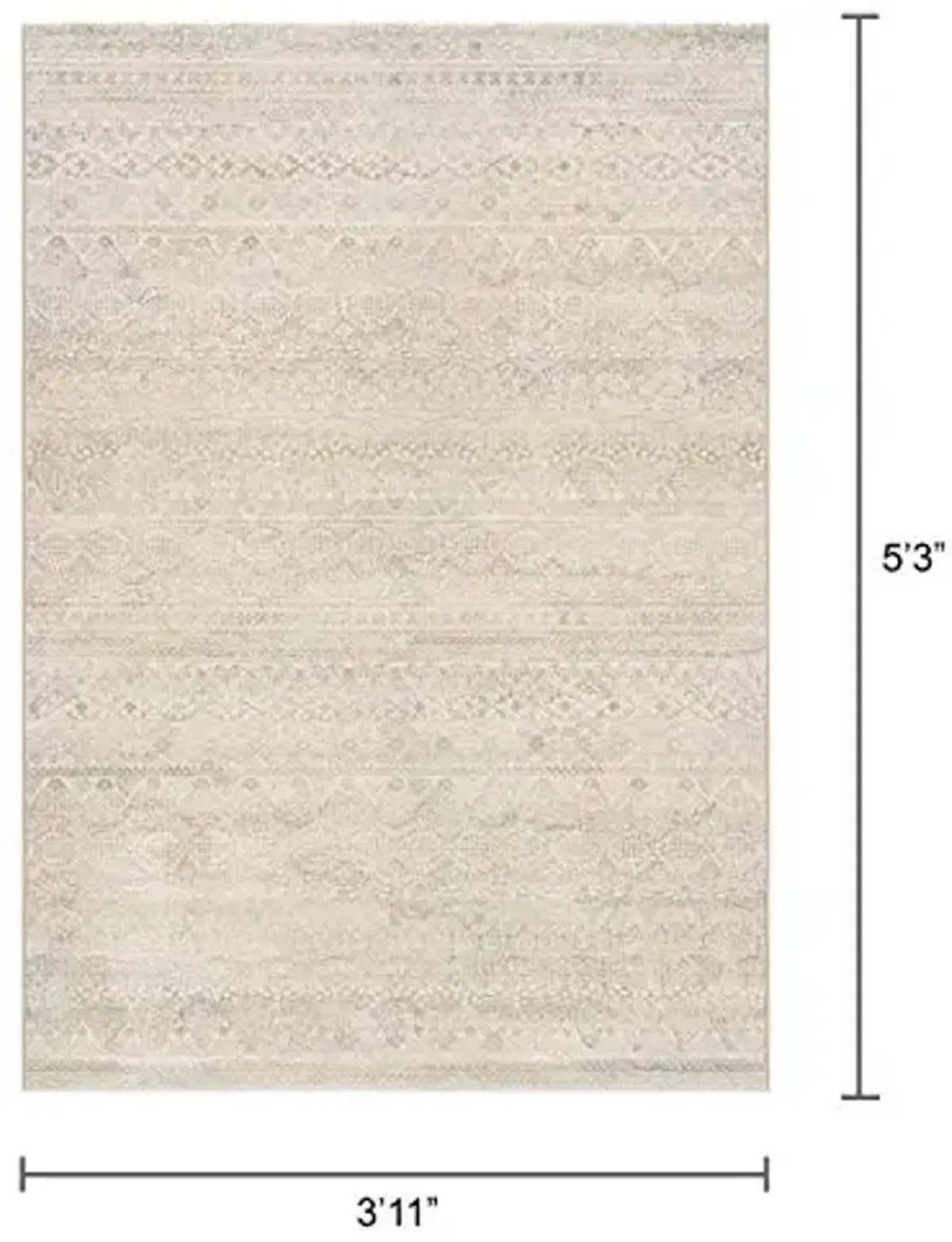 Couristan Easton Indoor Area Rug - Capella 3'11" x 5'3" Rectangle in Ivory and Light Grey, Floral and Lace Design, Medium Pile, Home Decor for Living Room, Bedroom, and Dining Room