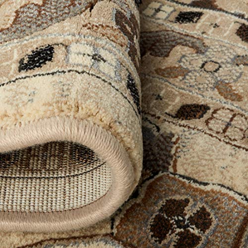 Couristan Everest Rosetta Machine Made Area Rug, 9'2" x 12'5", Ivory